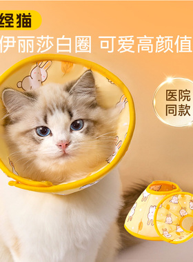宠物猫咪狗狗马卡龙伊丽莎白项圈绝育术后防舔防咬可调节魔术贴圈