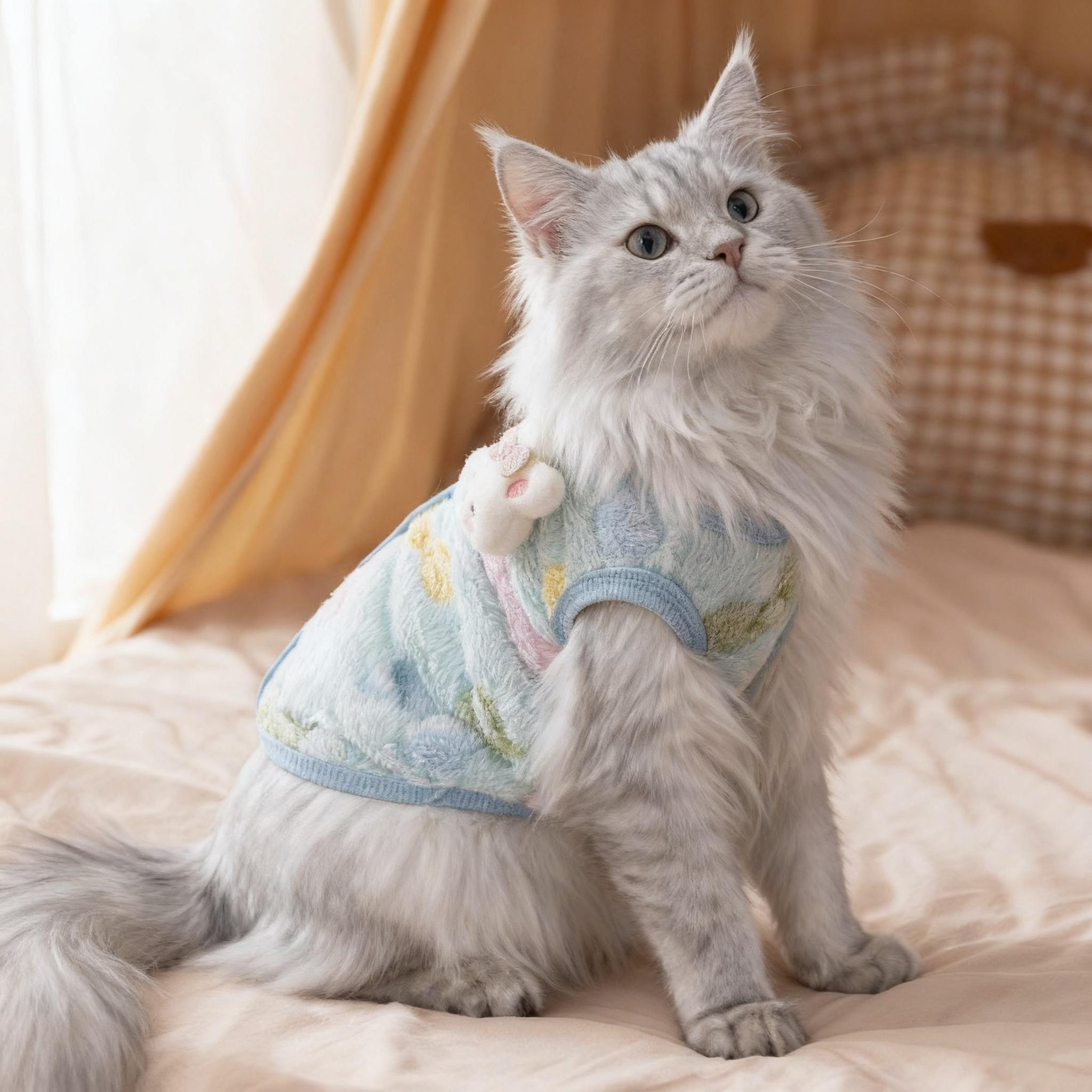 猫咪防掉毛衣服薄款秋冬保暖装德文暹罗猫穿背心金渐层布偶猫专用