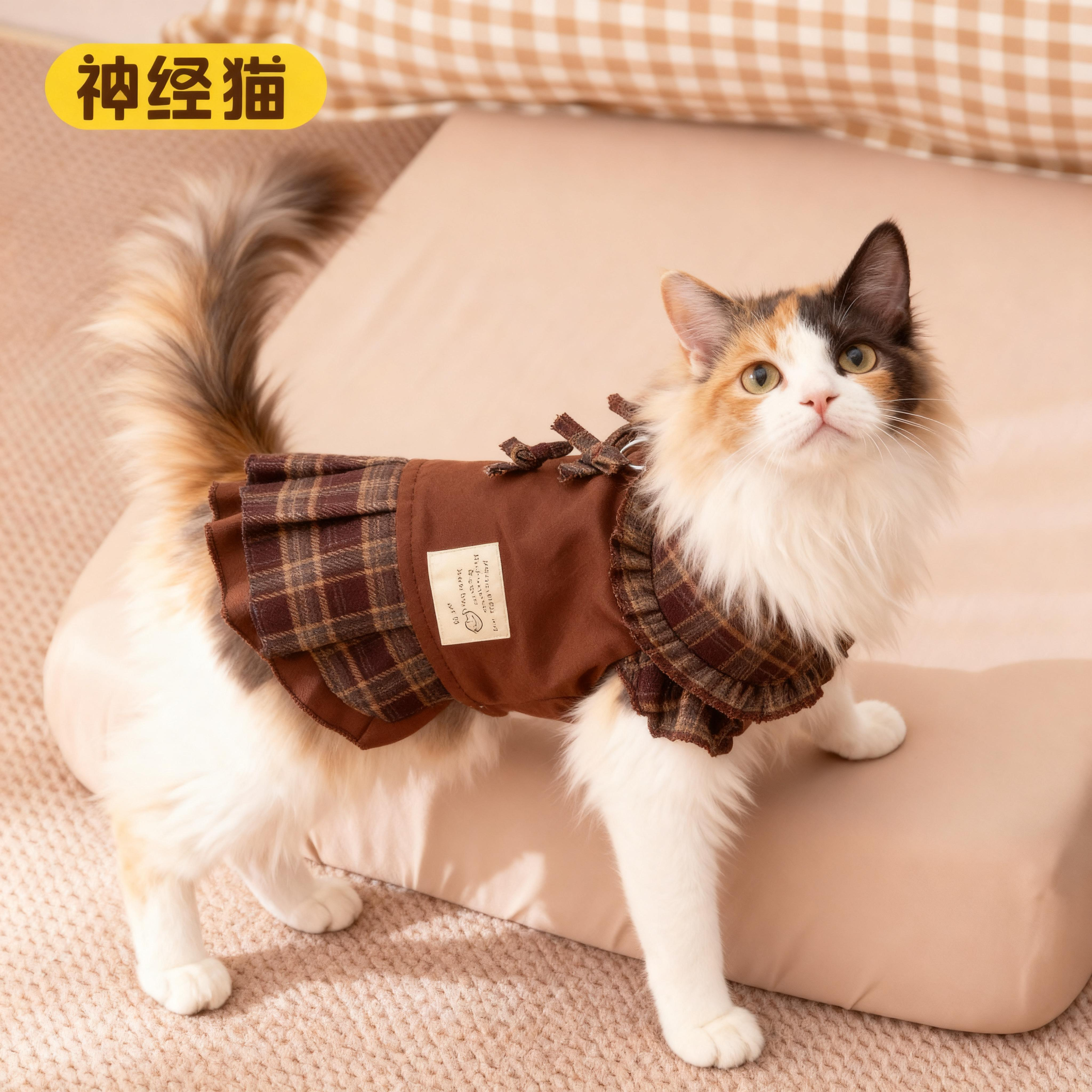 新品上市丨猫咪衣服格纹情侣装