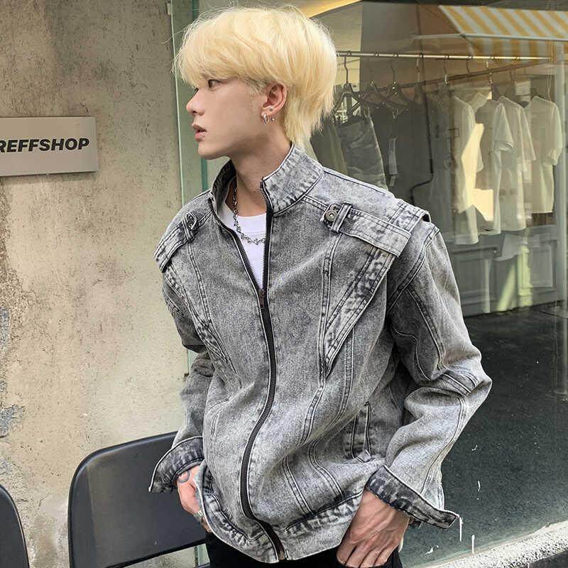 美式潮牌机车牛仔夹克