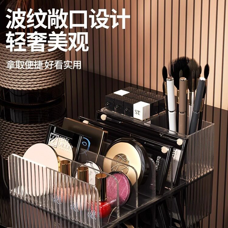 眼影盘收纳盒子粉饼盒分格透明桌面彩妆腮红立式化妆品展示置物架