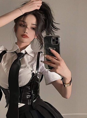 酒吧DS演出服夜店dj领舞服gogo秀派对辣妹收腰紧身衬衫女装短款