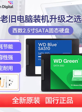 WD西部数据500g固态硬盘ssd 1T 2t笔记本台式电脑sata蓝盘SA510