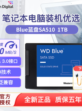WD/西部数据SA510蓝盘2.5寸固态硬盘1T SATA3.0 ssd WDS100T3BOA