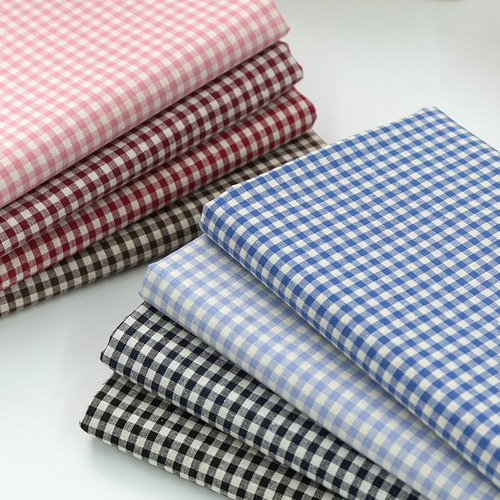 纯棉布料连衣裙服装格子diy面料