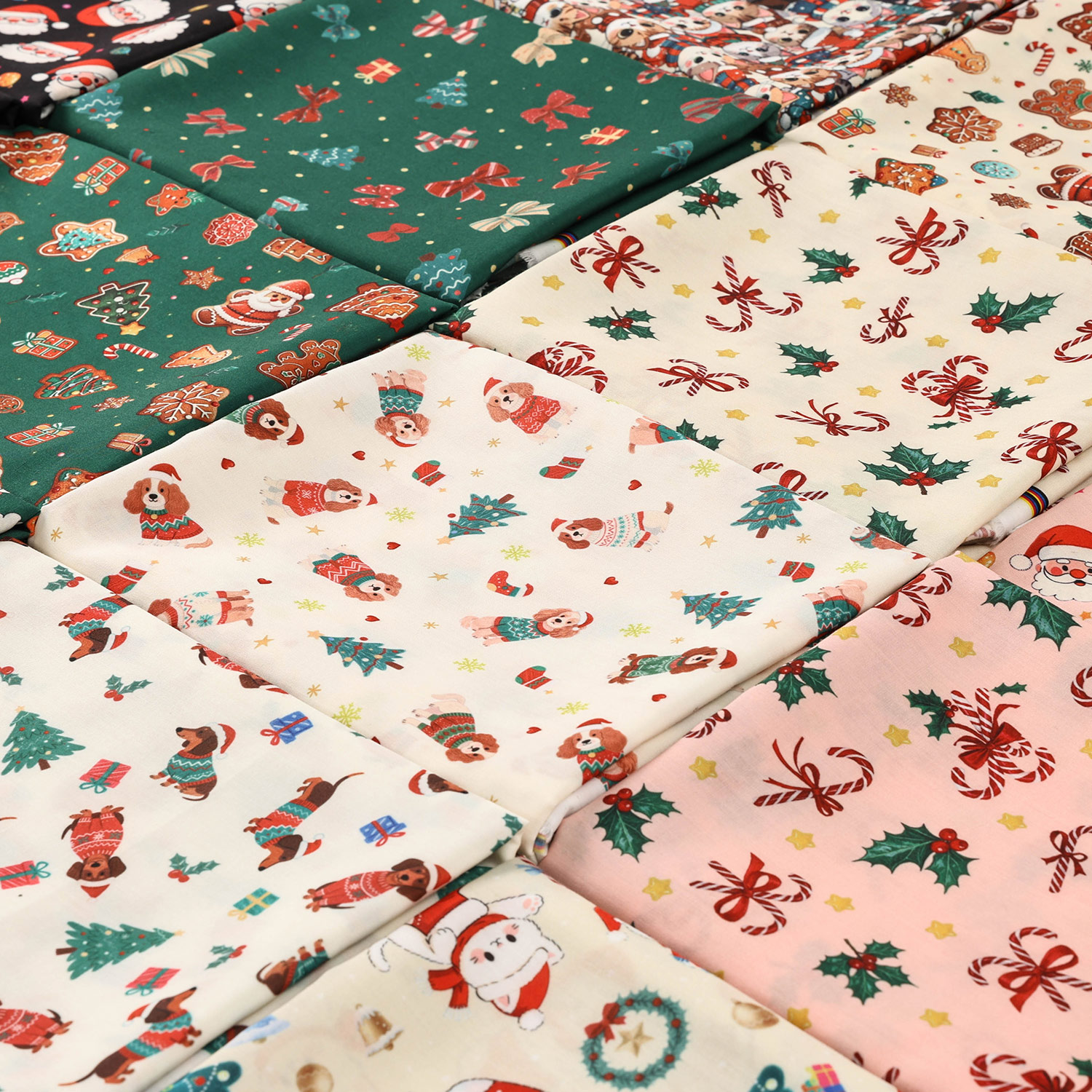 圣诞印花布料场景布置圣诞节手工制作桌布窗帘沙发布儿童服装面料