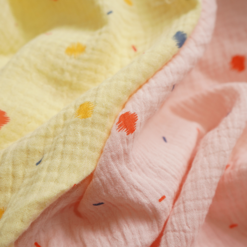 全棉纱布皱布纯棉宝宝面料