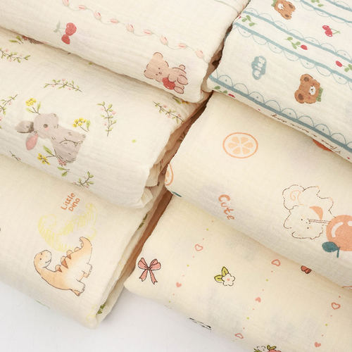 2米宽婴儿a类纯棉布料双层纱面料