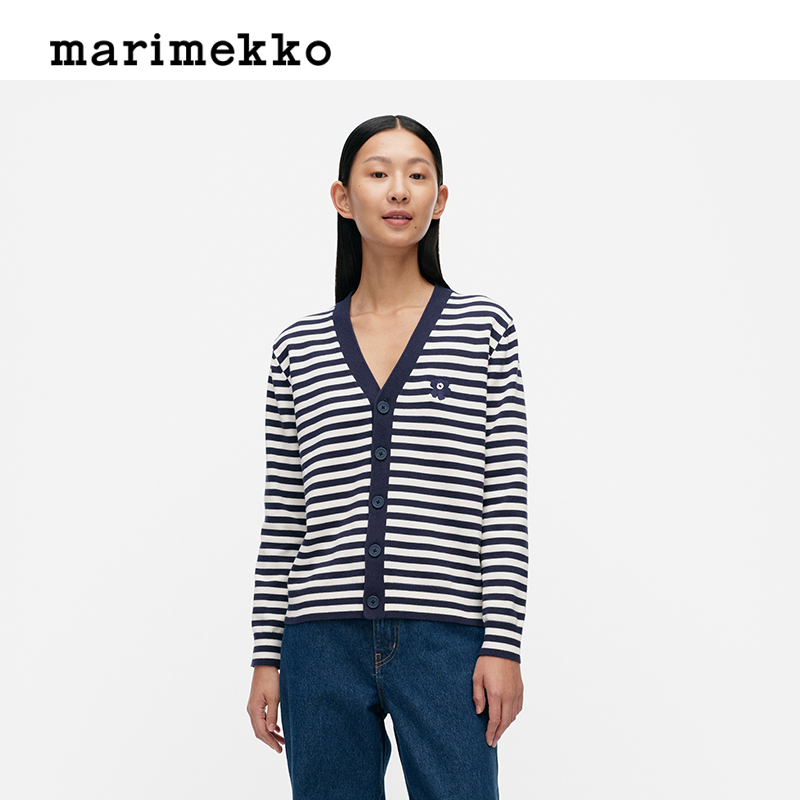 Marimekko直筒宽松v领针织衫