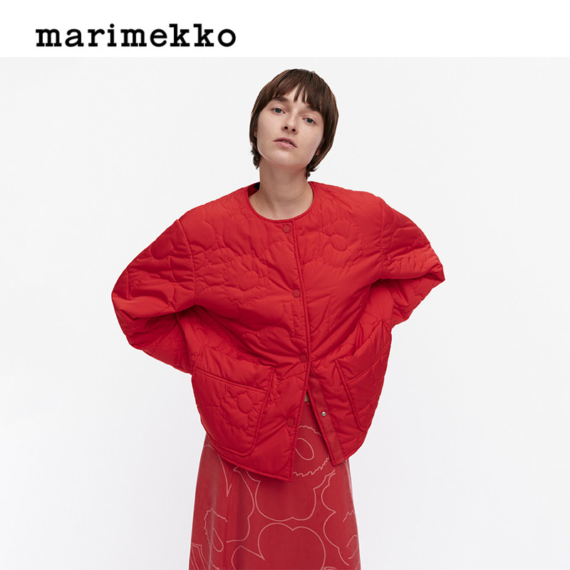 Marimekko【Unikko游霓可印花】简约静奢风女士外套轻薄棉服按扣