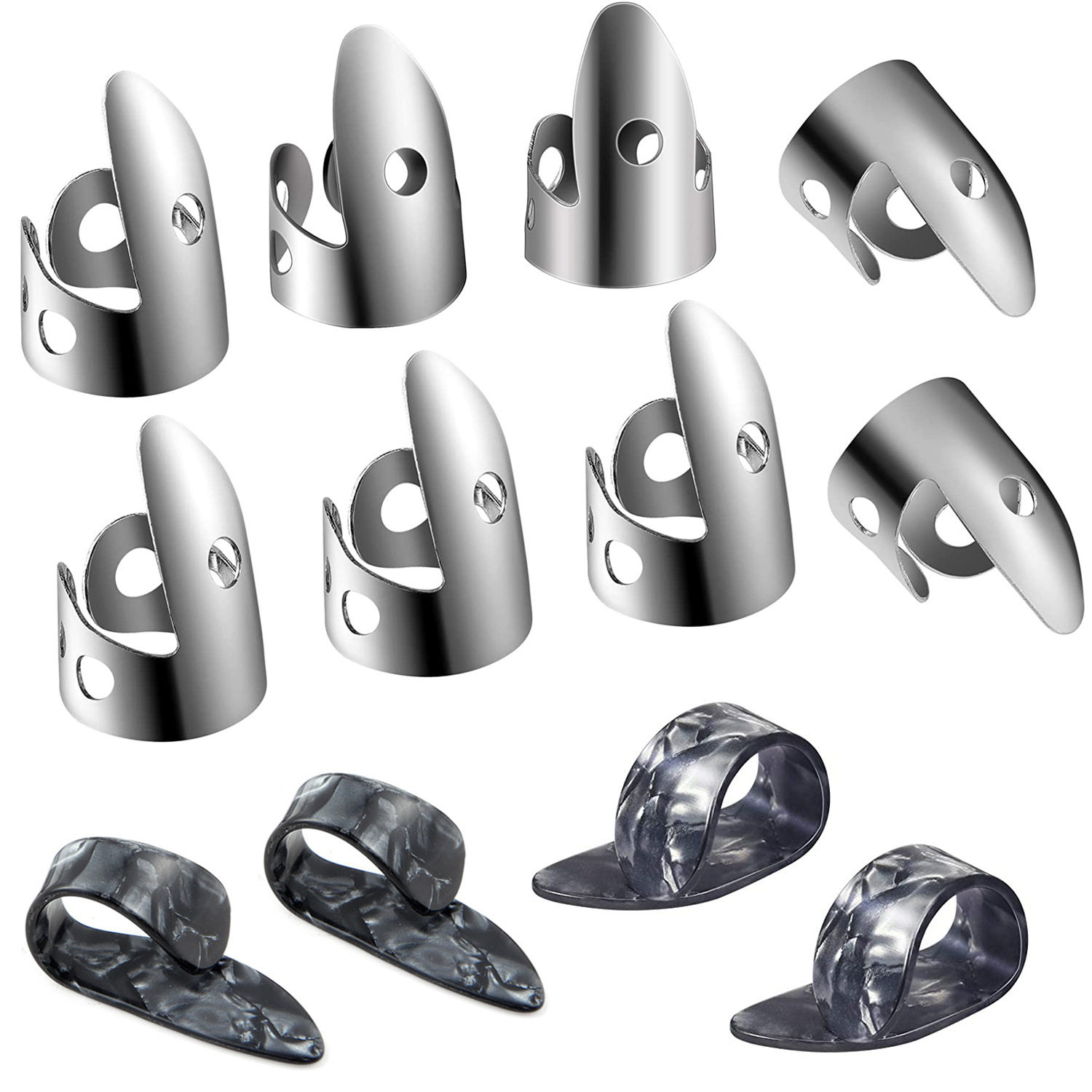 12个装  金属手指套 拇指 食指指套 赛璐璐拇指套 吉他弹奏指套