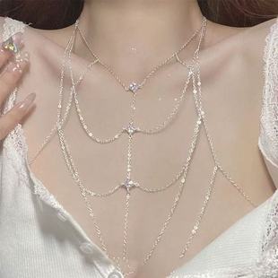 身体流苏项链辣妹纯欲风链条流苏胸链时尚 比基尼立体耀眼后背全身