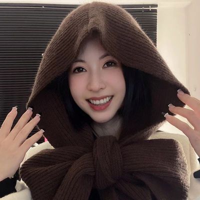 连帽围巾披肩带帽子一体