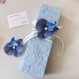 烟香礼盒花束蓝色系创意高级香烟花束材料爸爸DIY石纹纸老公生日