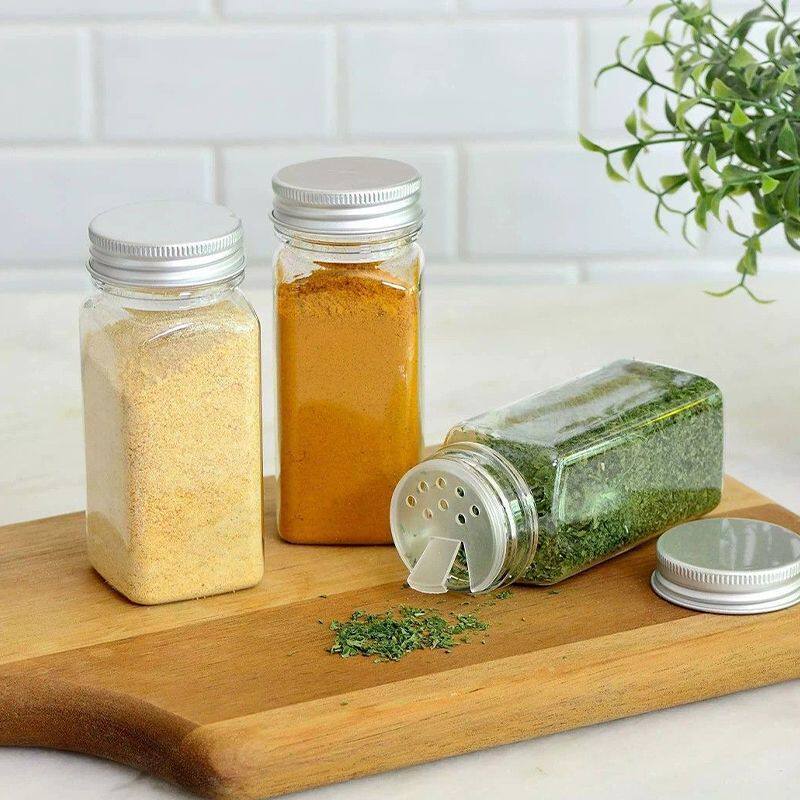 辣椒面储存罐调料瓶分装玻璃带盖密封方形户外烧烤中式家用盐罐调