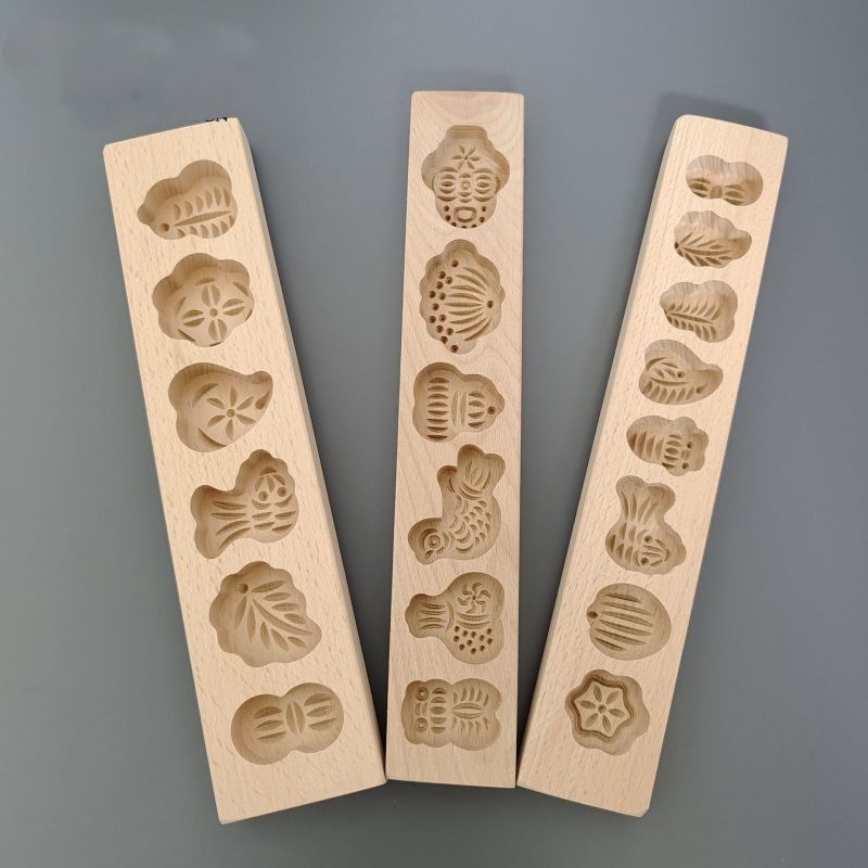 巧果模具巧果模具糕点南瓜饼印糕木质工具家用火烧模具面鱼儿童卡