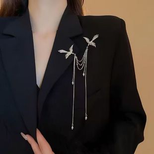 超精致胸针中式凤凰珍珠流苏时尚胸针小众设计胸花高级精致别针西