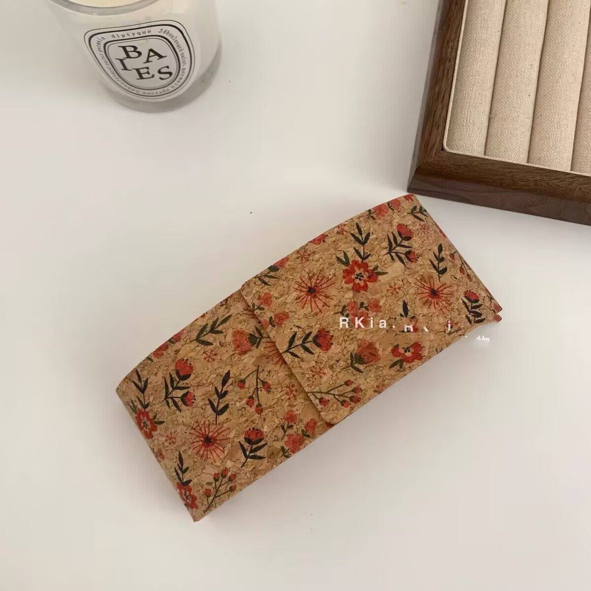 眼镜盒ins风复古软木高颜