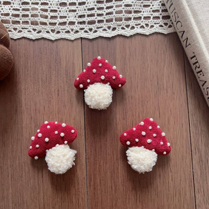 帽子上的装饰品配件可爱珍珠红色蘑菇充棉布艺手工发饰diy配件胸,饰品/流行首饰/时尚饰品新,银饰胸针,淘宝优惠券,粉丝福利购,淘宝优惠卷