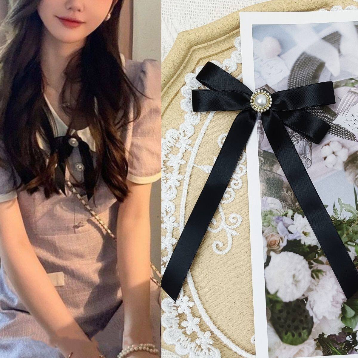 蝴蝶结衣服配饰领结女小香风韩式简约学院风毕业照系带别针蝴蝶结