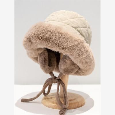 女士防寒毛绒帽显脸小大