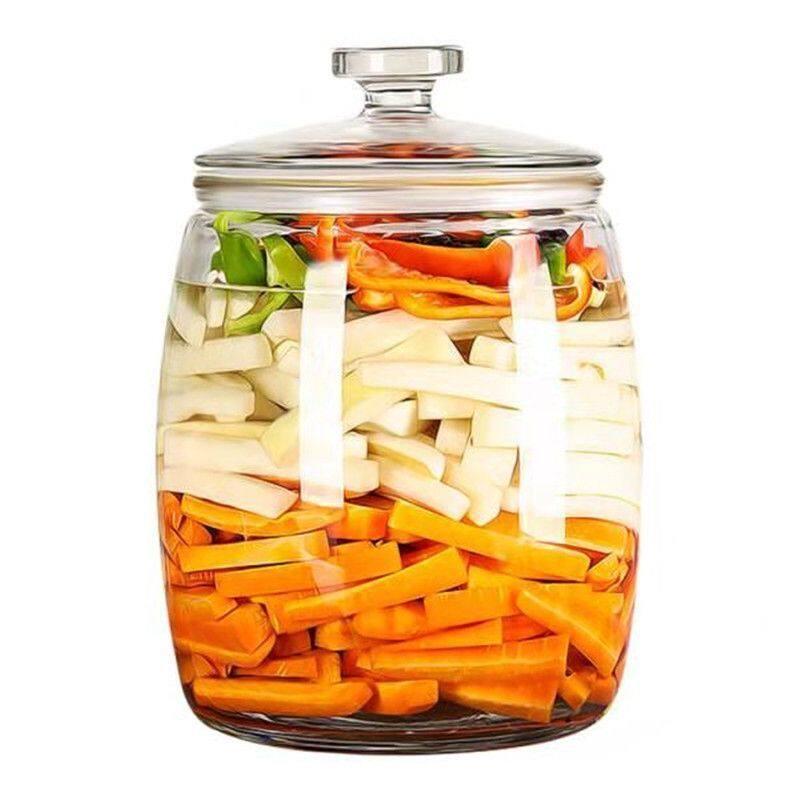 食品级大口玻璃瓶泡菜坛图片