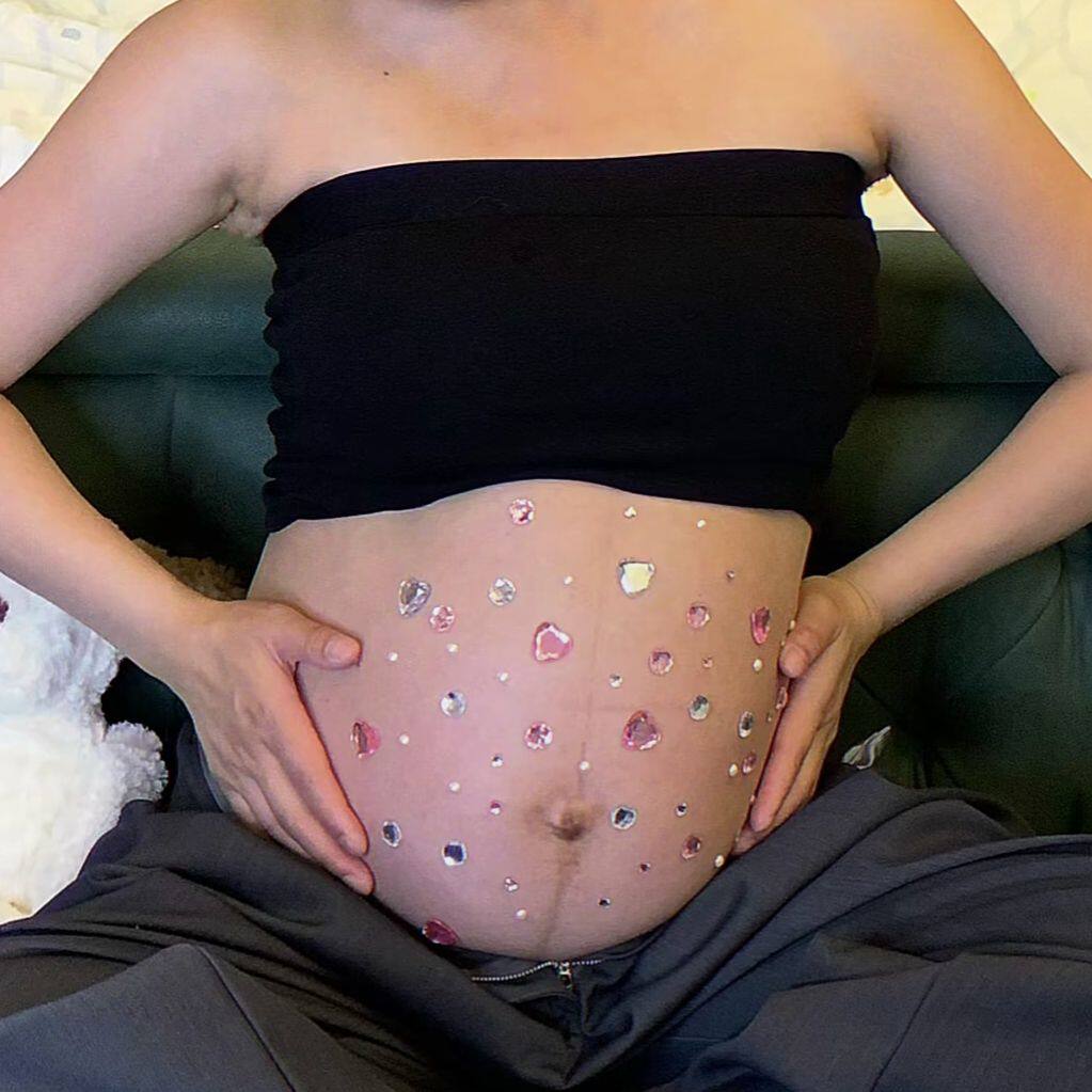 孕肚贴纸孕妇照肚皮贴钻