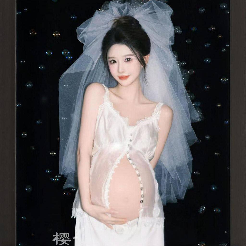 孕妇照道具新娘头纱超仙