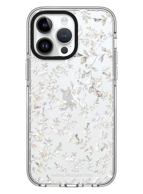 香港代购CASE白色小碎花透明适用苹果17promax手机壳iphone16pro保护套15plus防摔14/13/12磁吸Magsafe潮牌11