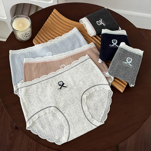 泡芙家~miu系甜美蝴蝶结学院风内裤女10A抑菌透气绵柔包臀三角裤