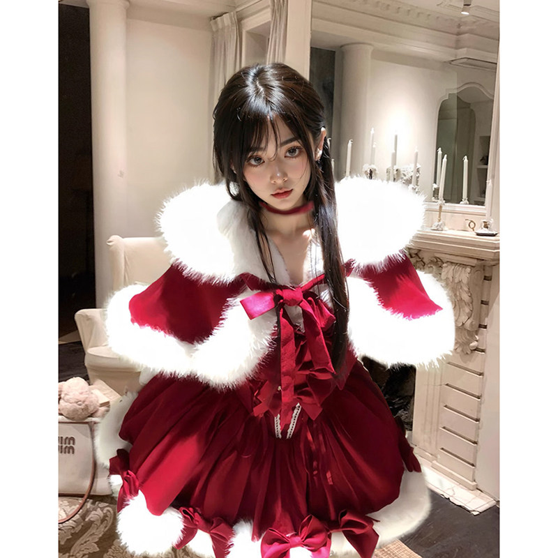 圣诞初雪 冬装新款日系软妹lolita斗篷氛围感战袍公主蓬蓬裙套装,女装/女士精品,时尚套装,淘宝优惠券,粉丝福利购,淘宝优惠卷