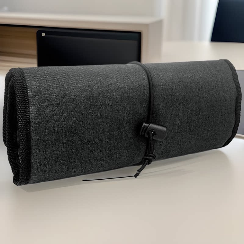 数码收纳包 旅行数据线耳机折叠整理收纳袋 多功能书式卷筒工具袋