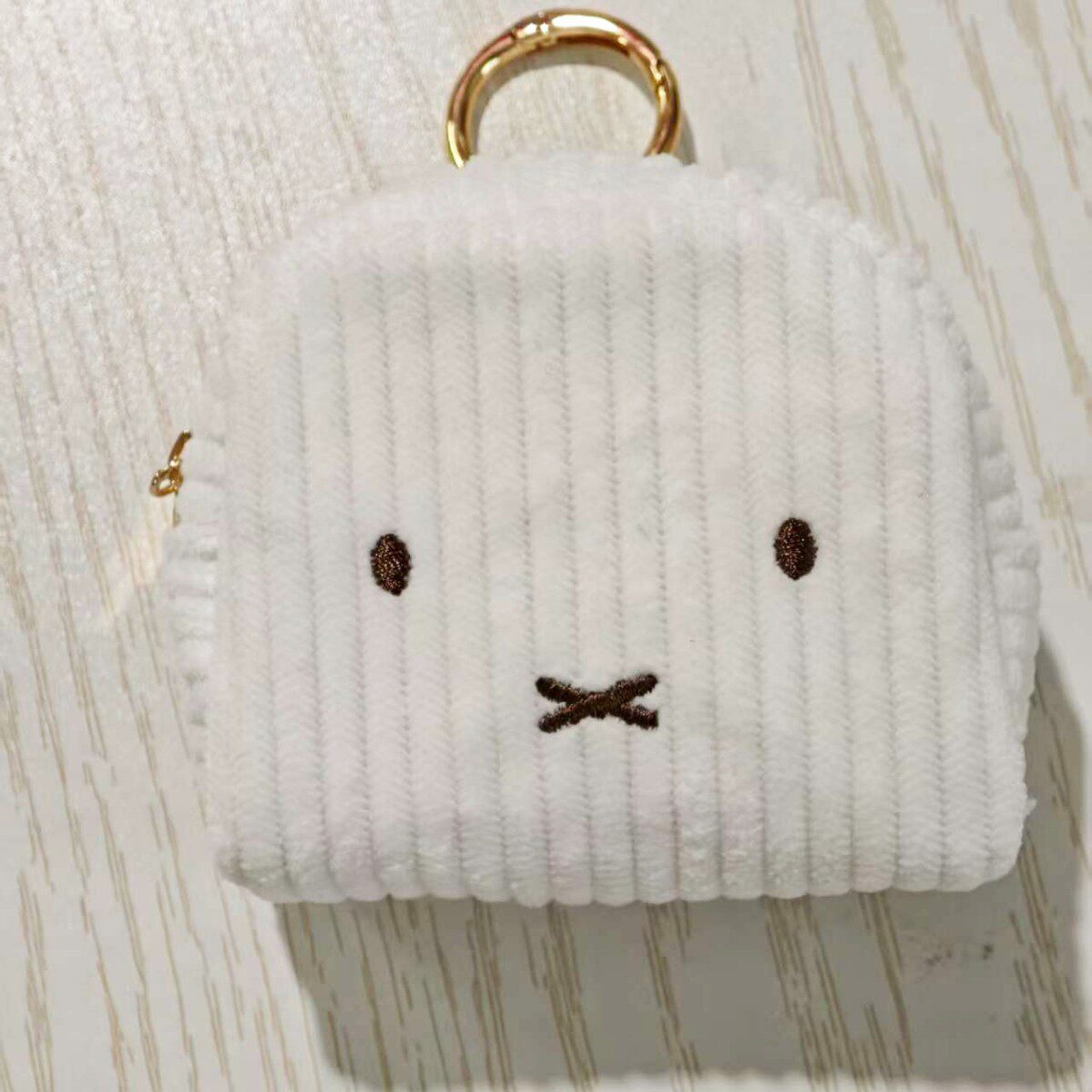 可爱卡通灯芯绒拉链零钱包随身耳机口红收纳包时尚百搭