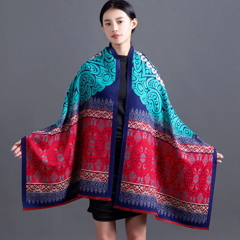 围巾女秋冬季办公室空调房百搭披肩外搭斗篷仿羊绒保暖春秋送妈妈