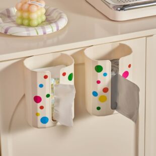 厨房橱柜悬挂纸巾盒卫生间洗脸巾收纳盒创意免打孔厕所壁挂纸抽盒