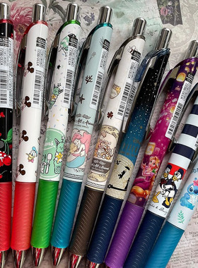 日本Pentel派通中性笔三丽鸥迪士尼角落生物限定黑色速干水笔学生考试速干刷题大容量刷题笔0.5mm日系文具