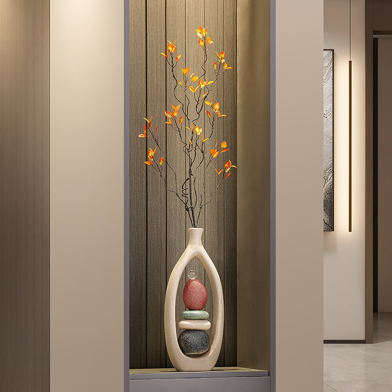 时来运转花瓶摆件玄关客厅电视柜壁龛轻奢插花装饰品乔迁新居礼物