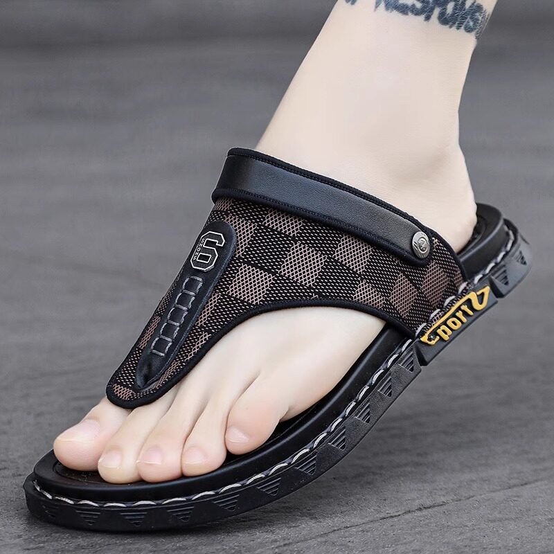 潮牌人字拖男夏季外穿开车防滑两用凉鞋男士软底休闲沙滩夹脚拖鞋