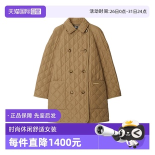 棉袄菱格纹中长款 Burberry巴宝莉博柏利棉外套棉服女款 自营
