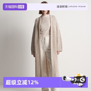 Polo 吉赛尔邦辰同款 毛开衫 Marc 粗棒针绞花长款 女 自营