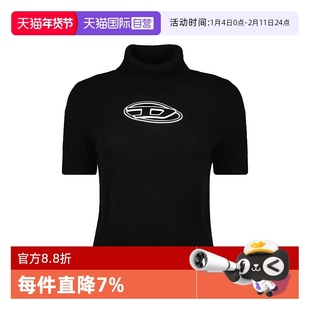 【自营】Diesel迪赛女士时尚高领针织毛衣短袖镂空A06713 0KCAE