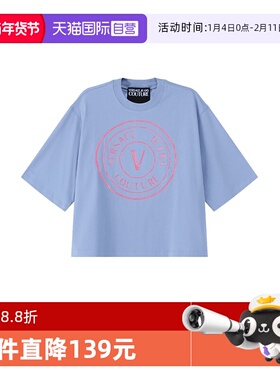 【自营】范思哲 VJC 女士棉质宽松版及肘短袖T恤 76HAHG05 CJ00G