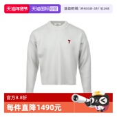 单穿 毛衣男女同款 自营 AMI红色爱心徽标落肩套头圆领宽松长袖