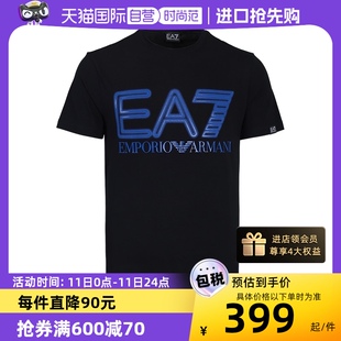 自营 EMPORIO ARMANI EA7圆领百搭T恤 阿玛尼男士 休闲字母短袖