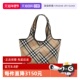 BURBERRY 自营 博柏利女士格纹棉质手提单肩包托特包购物袋