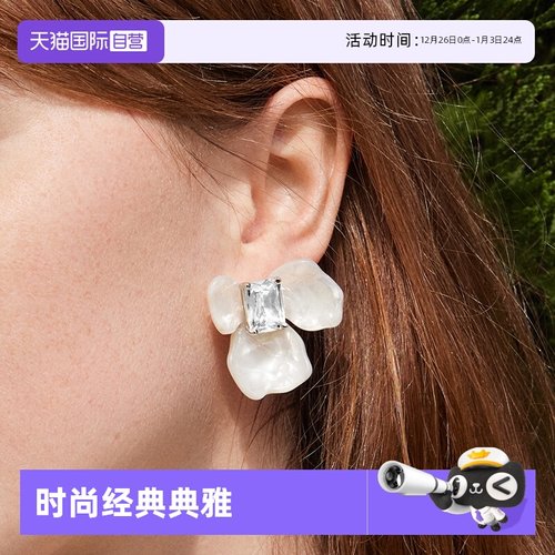 【自营】HEFANG Jewelry/何方珠宝白鸢尾方糖耳环 立体饱满治愈
