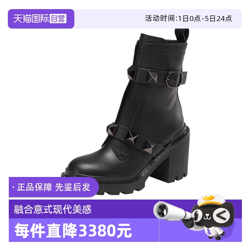 华伦天奴女士短靴皮靴