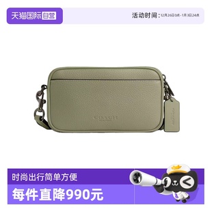 自营 牛仔蓝 COACH 女士单肩斜挎包牛仔款 绿色单肩包 蔻驰男士