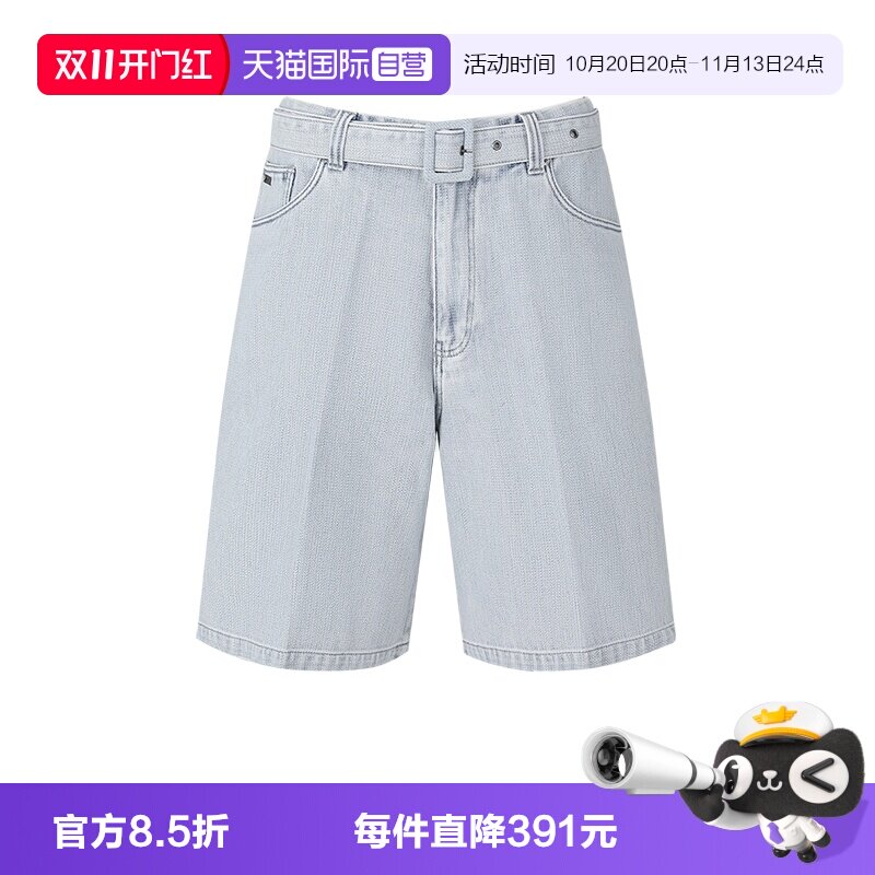 EA阿玛尼男士高腰牛仔短裤