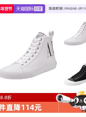 【自营】AX阿玛尼 男士高帮厚底休闲运动板鞋帆布鞋 XUZ039 XV591